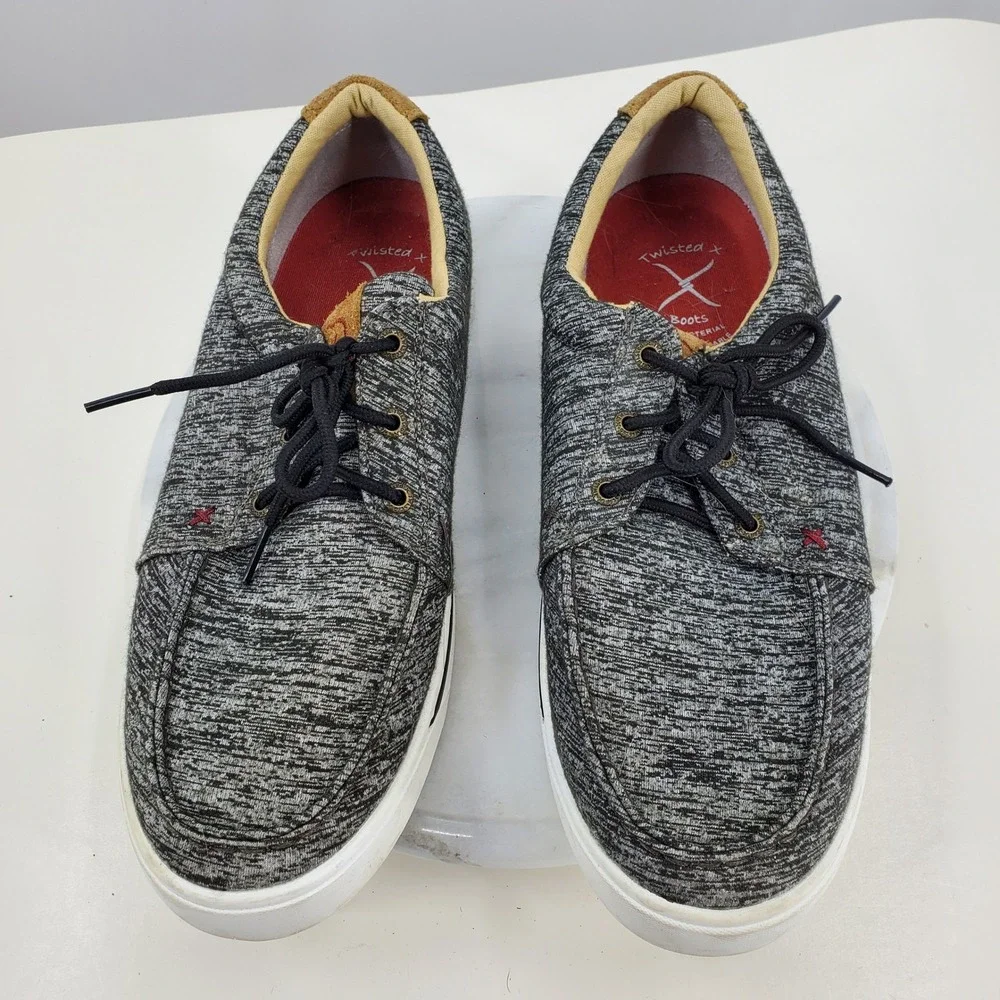 Twisted X Mens Kicks Grey Space Dye Textile Moc Toe Loafers Shoes 10M Western